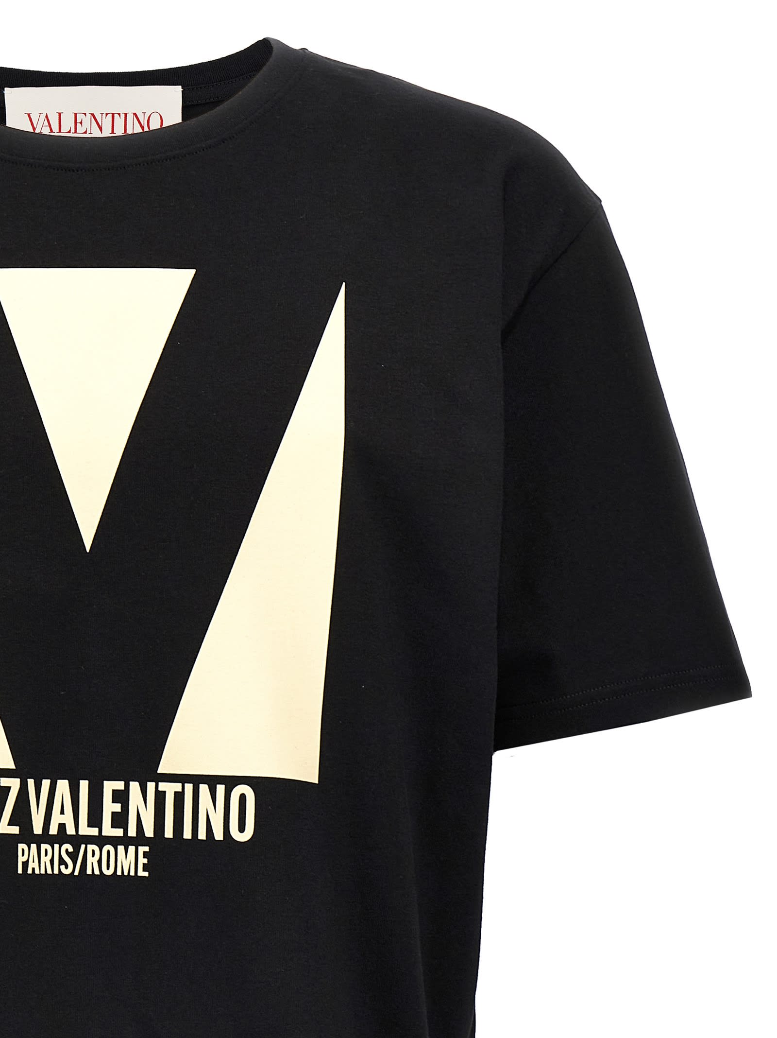 Valentino Crew Neck Short Sleeves T-shirts In Black