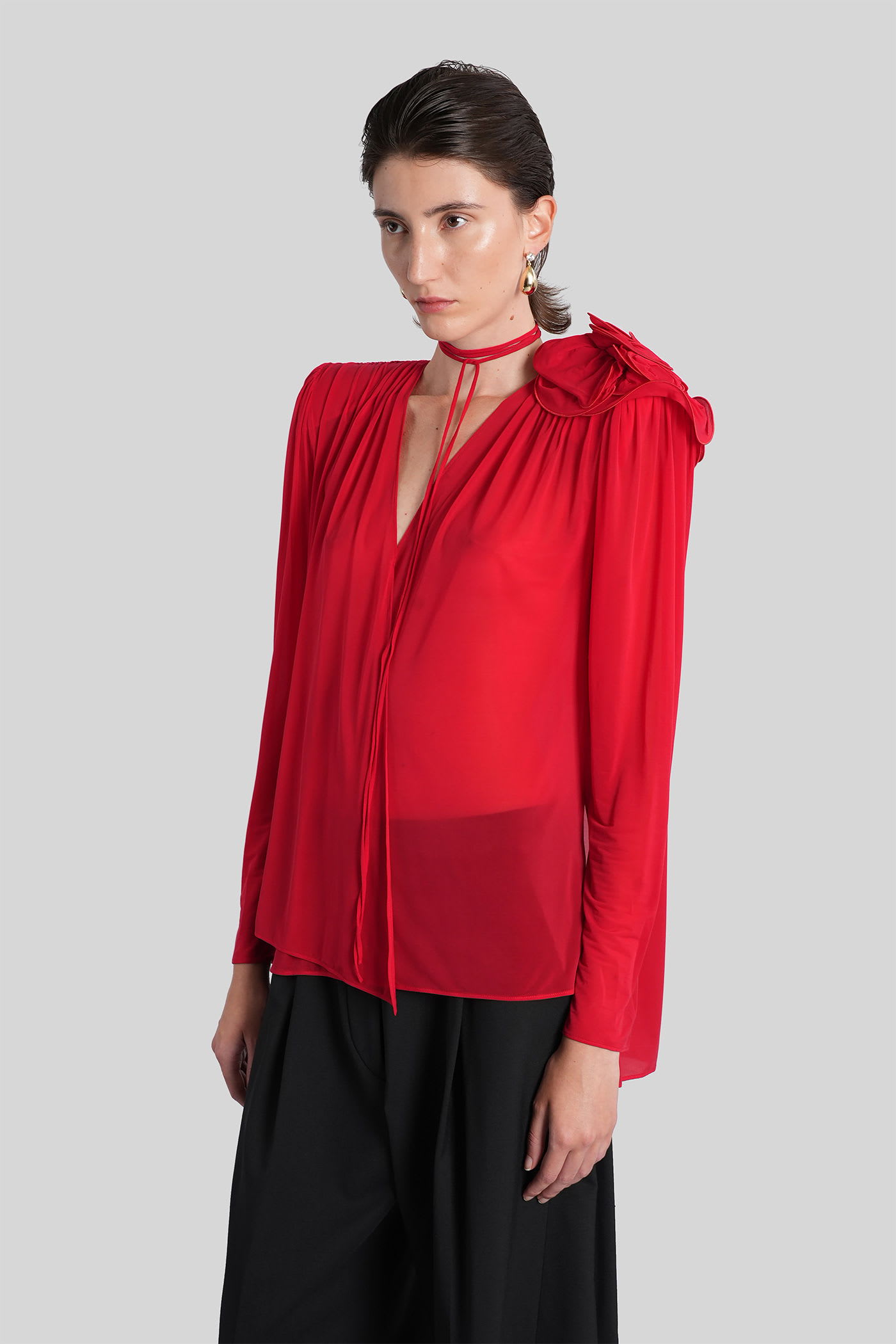 Magda Butrym Blouse 03 Blouse In Viola Polyamide Polyester In Red