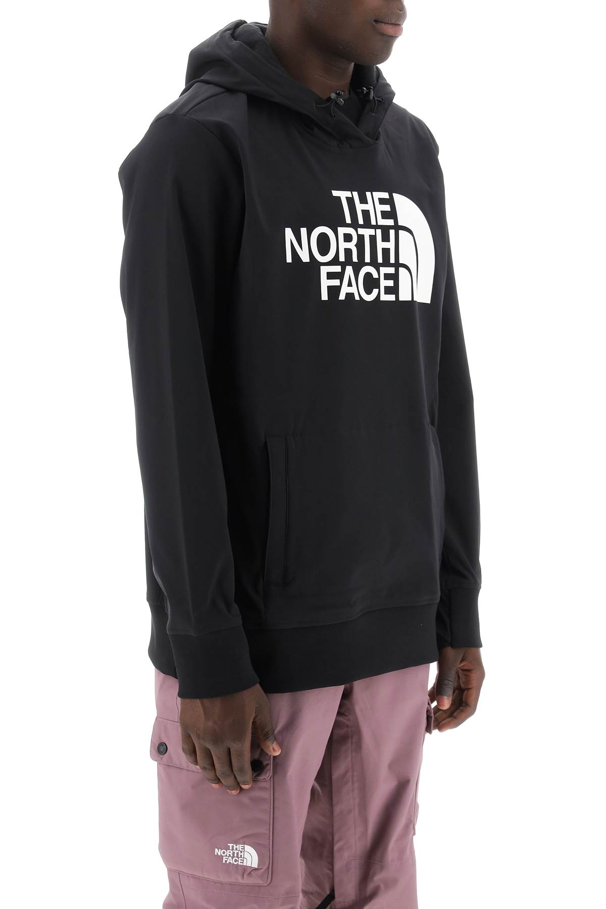 Shop The North Face Techno Hoodie With Logo Print In Tnf Black (black)