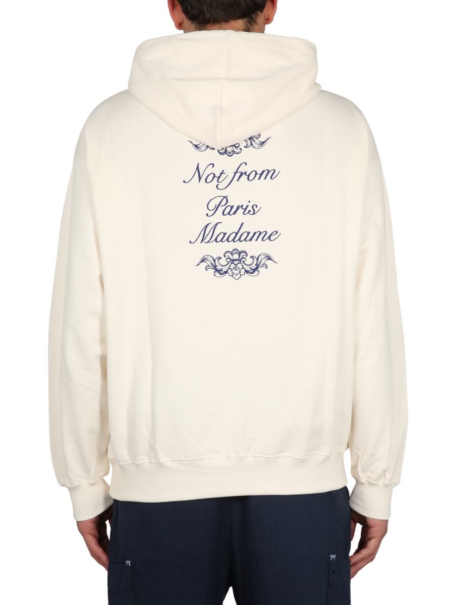 Drôle De Monsieur "not From Paris Madame" Hoodie In Beige