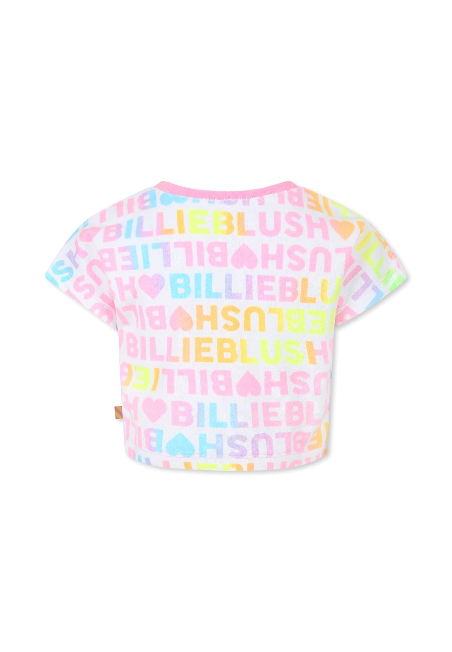 Billieblush White Crop T-shirt For Girl With Logo In White