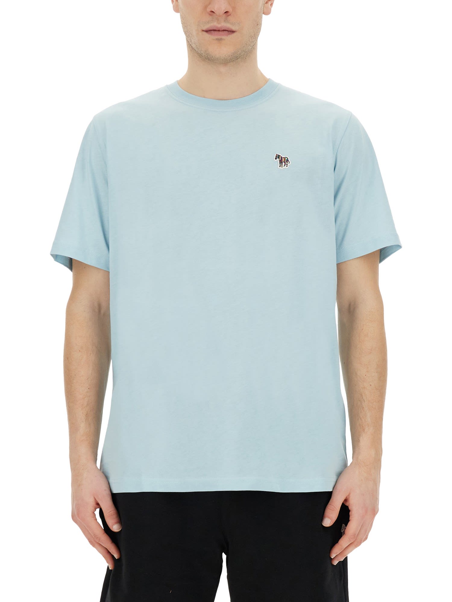 Shop Ps By Paul Smith Zebra T-shirt In Clear Blue