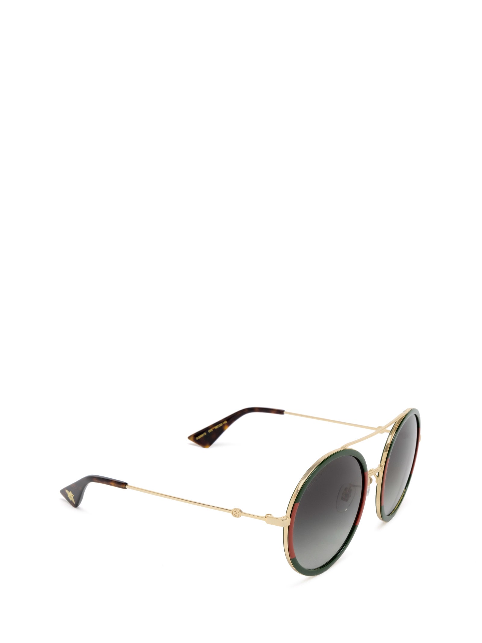 Shop Gucci Gg0061s Gold Sunglasses