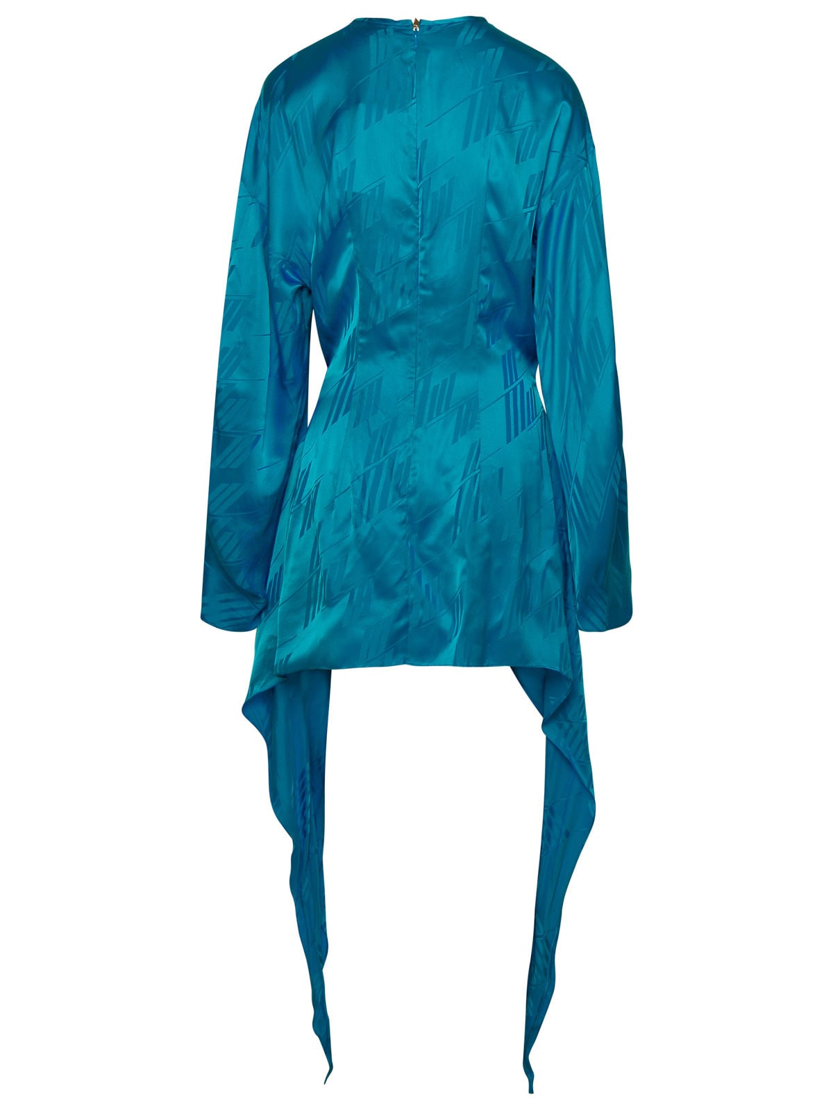 Shop Attico Louie Light Blue Viscose Dress