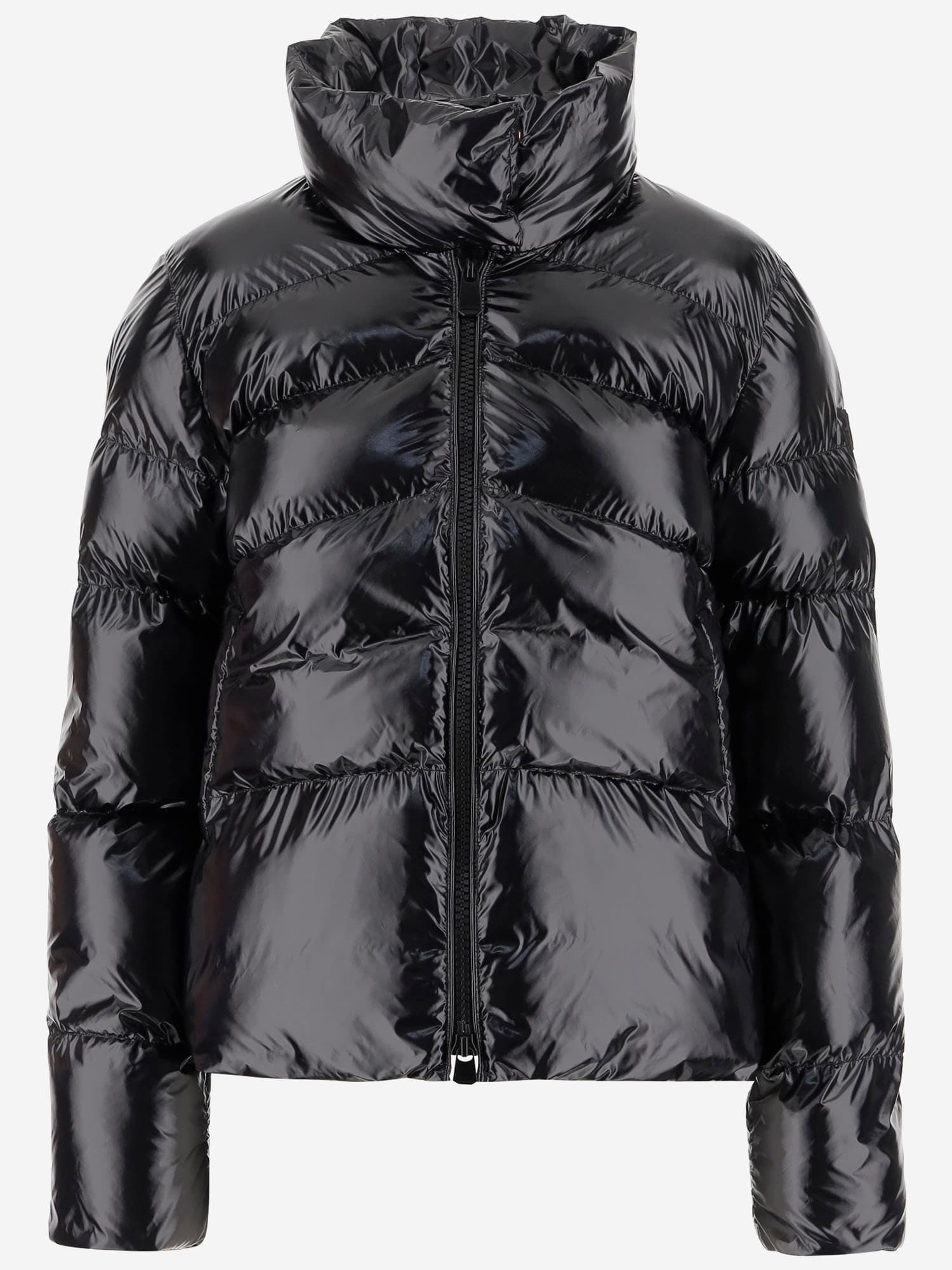 Pinko Glossy Nylon Padded Down Jacket In Black