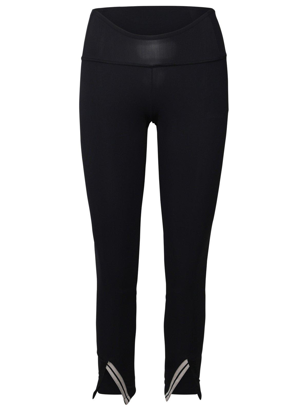 Shop Palm Angels Curved Waistband Leggings In Nero/bianco