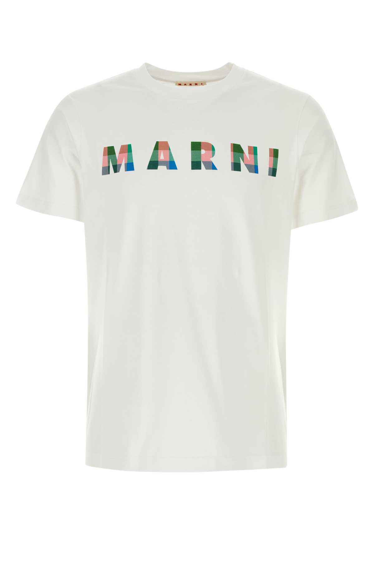 Shop Marni White Cotton T-shirt In Lilywhite