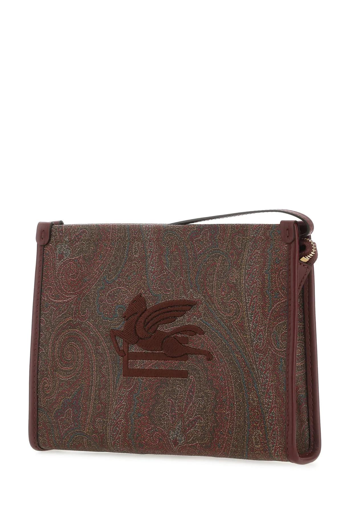 Shop Etro Printed Fabric Pouch In Red