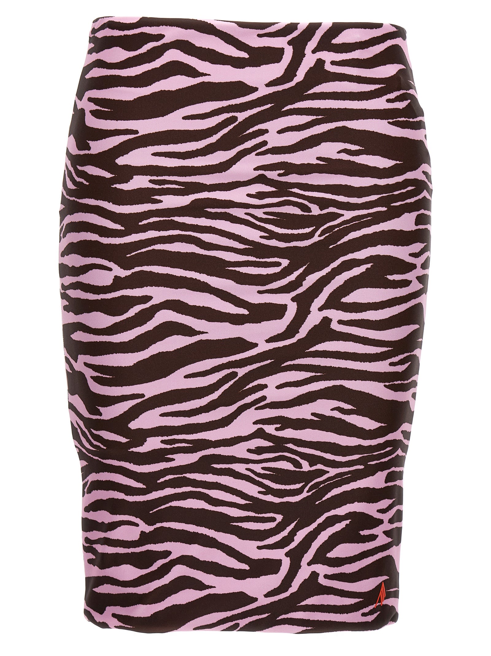 Shop Attico Zebra Miniskirt In Multicolor