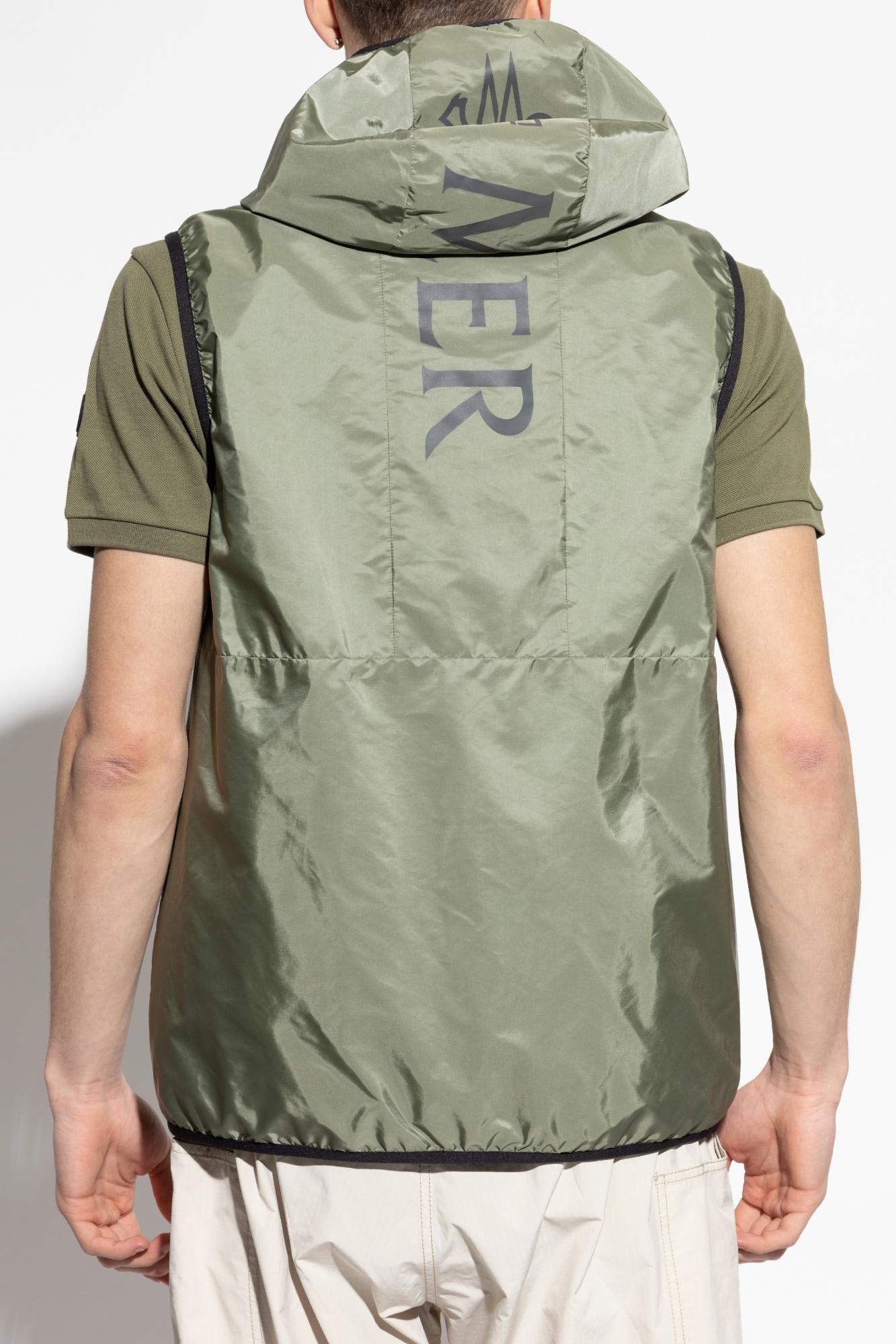 Moncler Gilet Moretan À Capuche In Medium Green