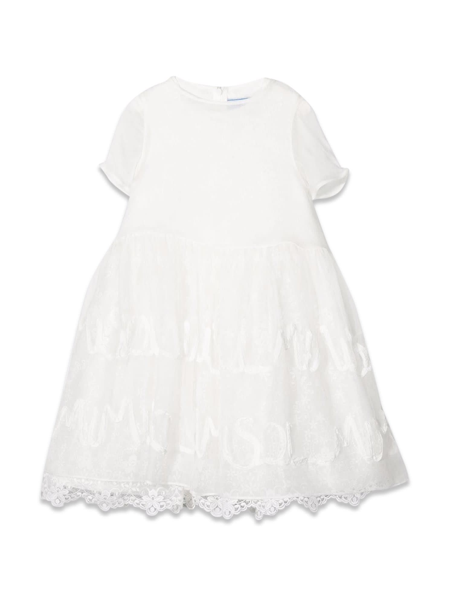 Mimisol Kids' Dress In Bianco