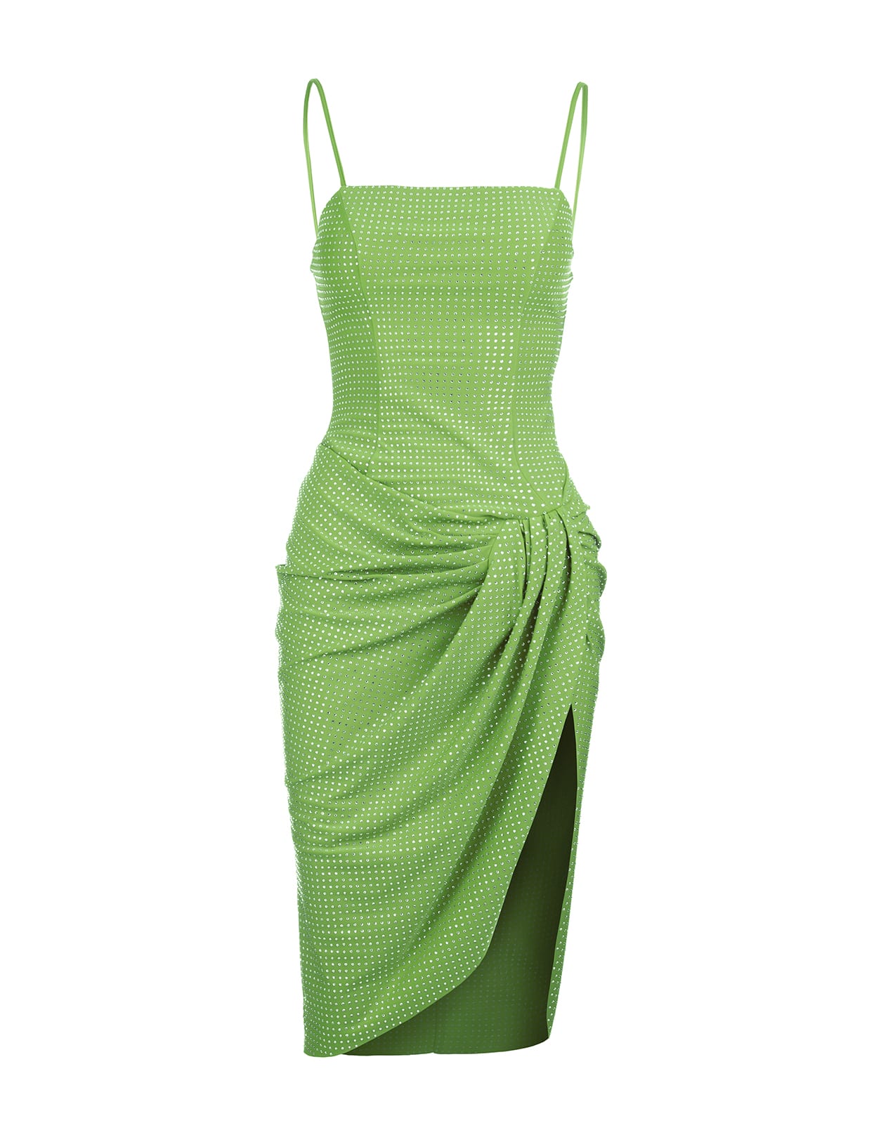Giuseppe di Morabito Green Midi Dress With Draping And Slit