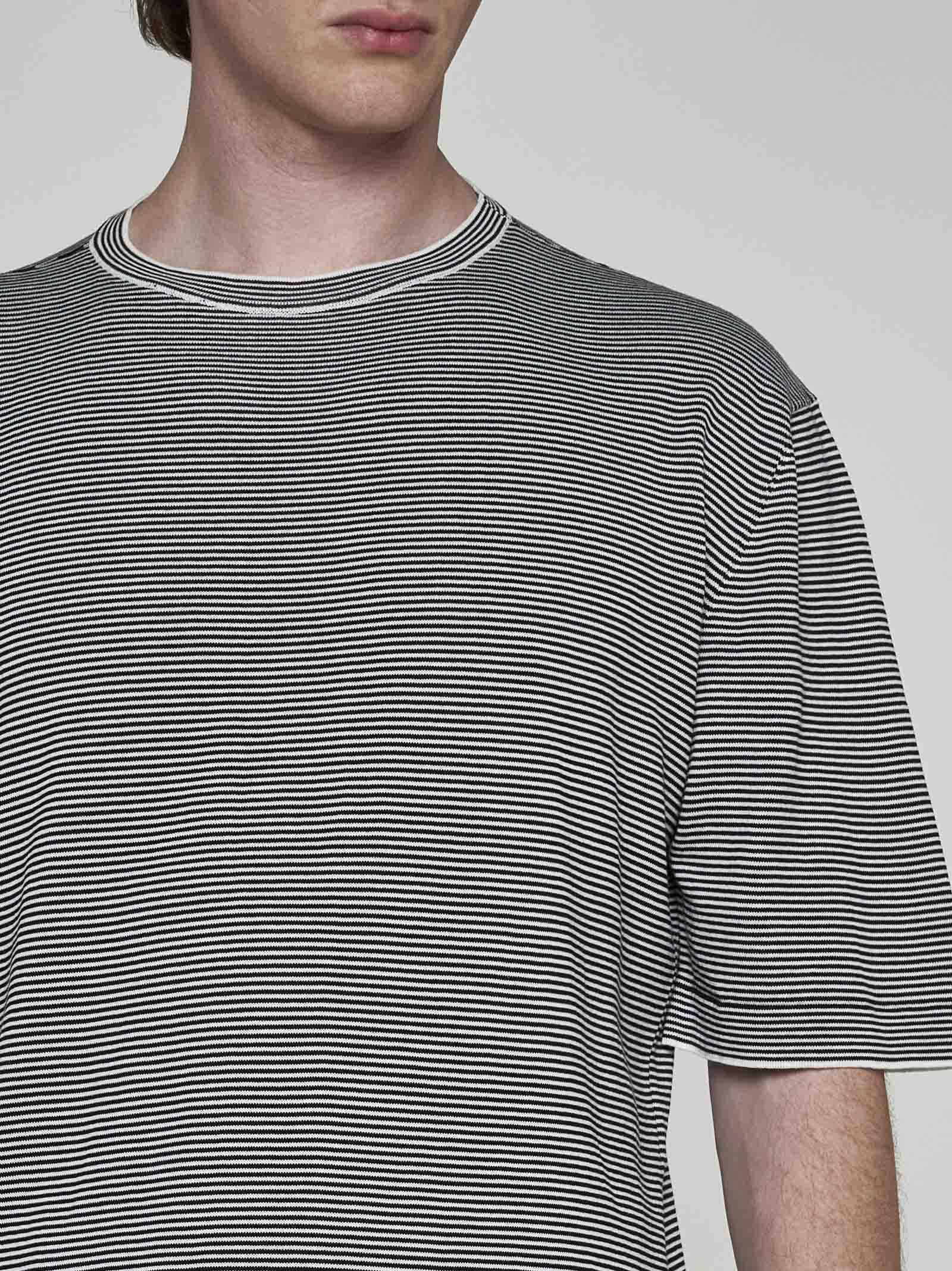 Shop Lardini Striped Cotton T-shirt
