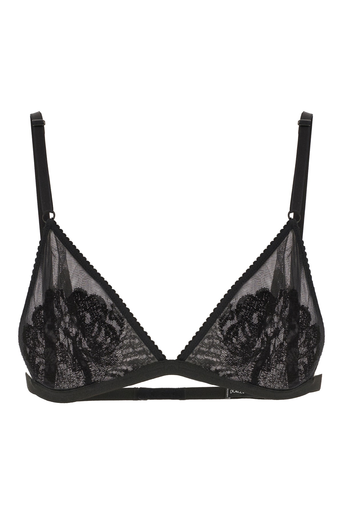 Shop Dolce & Gabbana Black Stretch Nylon Blend Triangle Bra In Nero