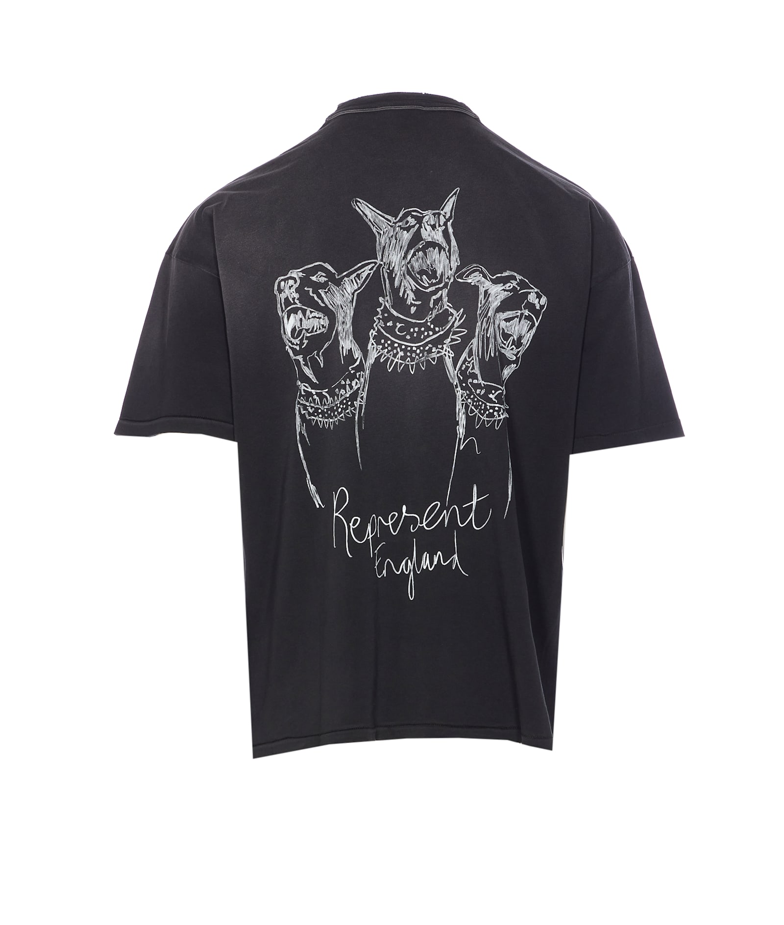 Represent Graphic Print Crewneck Short Sleeve T-shirt In Black