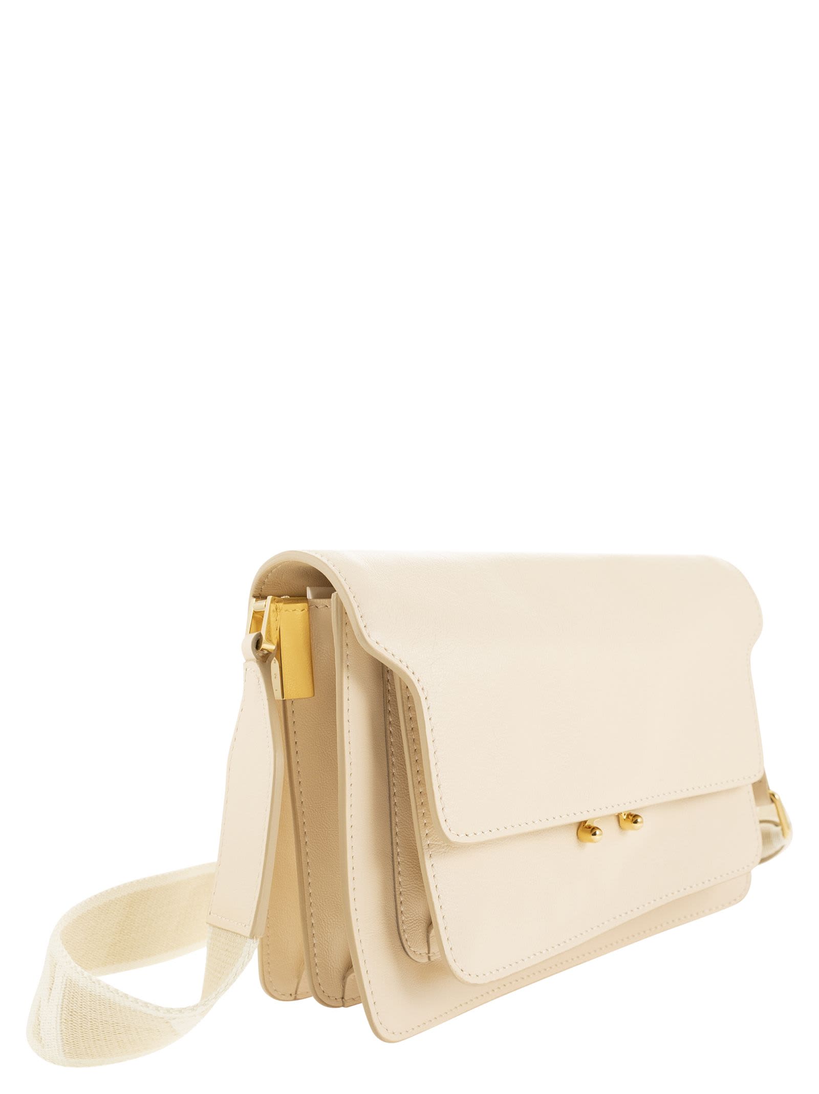 Shop Marni Trunk Soft - Medium Shoulder Bag In Cream