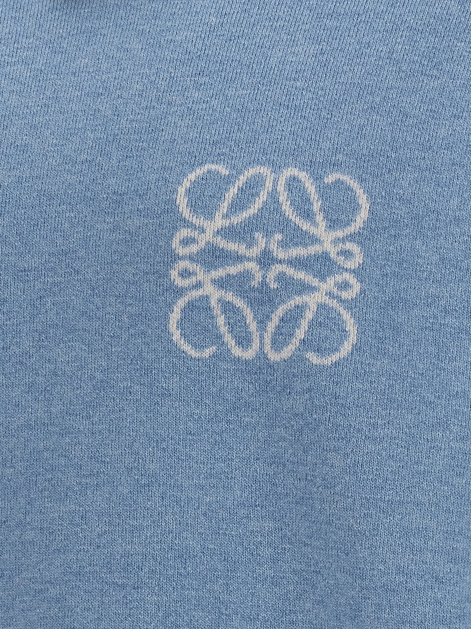 Shop Loewe Logo Hooded Sweater In Light Blue