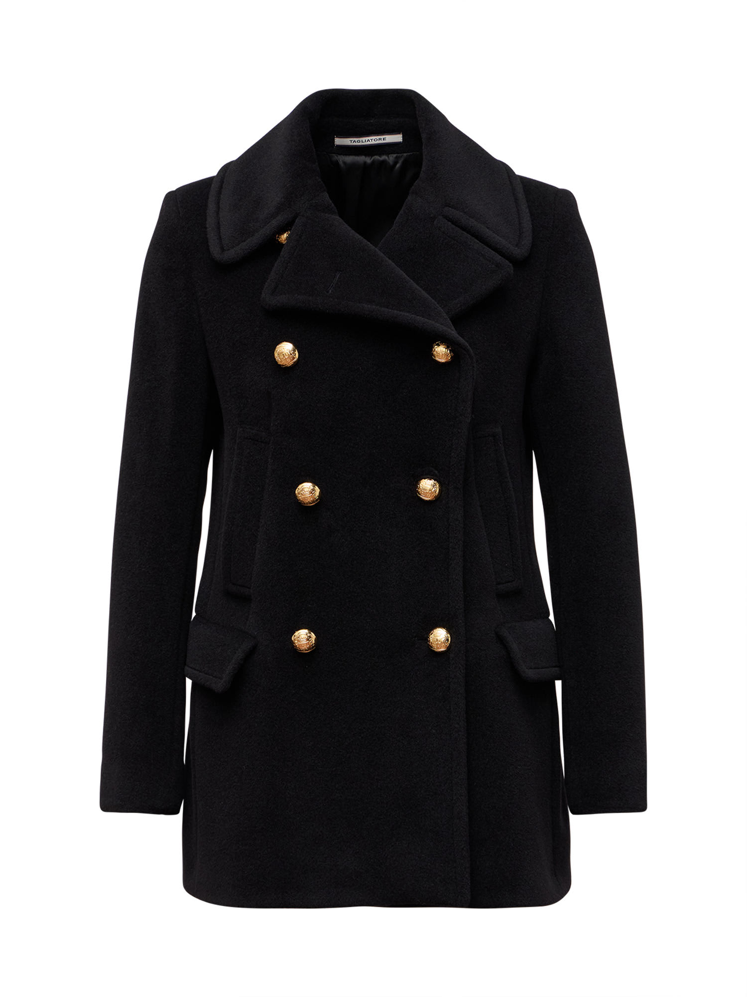 Shop Tagliatore Double-breasted Coat In Black