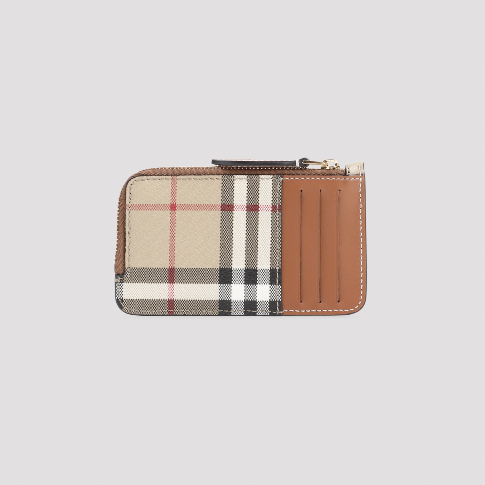 Shop Burberry Somerset Zipper Card Case In Archive Beige