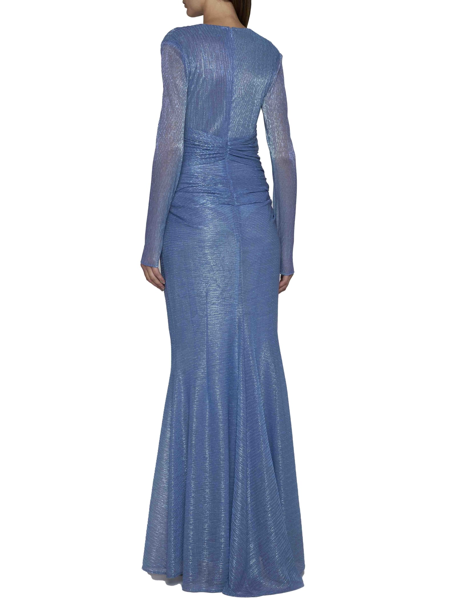 Shop Talbot Runhof Dress In Blue