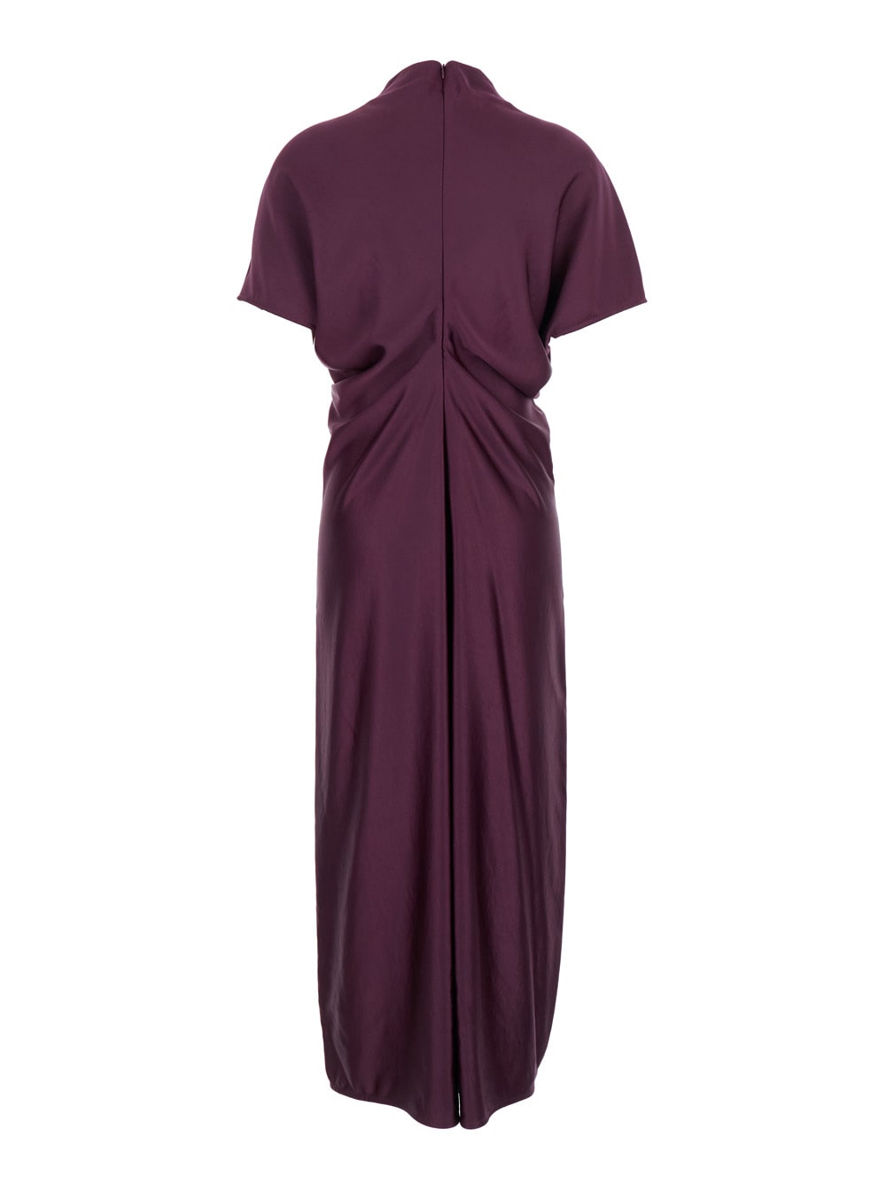 Federica Tosi Eggplant Long Dress With High Neck In Purple
