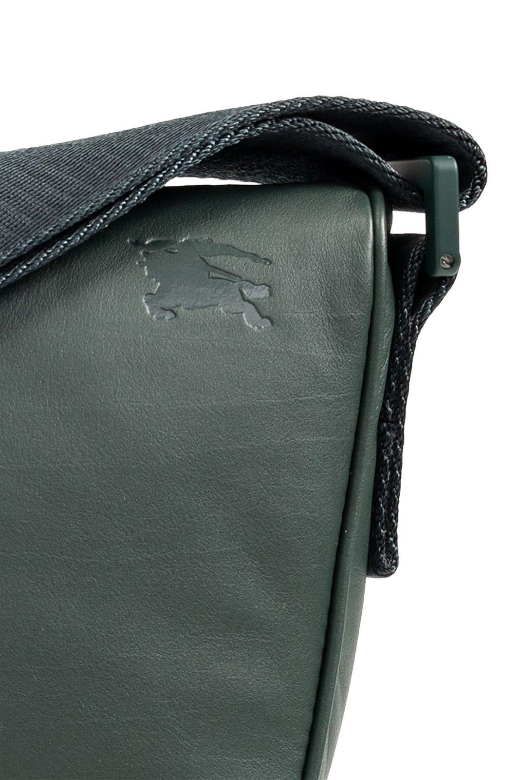Shop Burberry Shield Logo Embossed Shoulder Bag In Vine