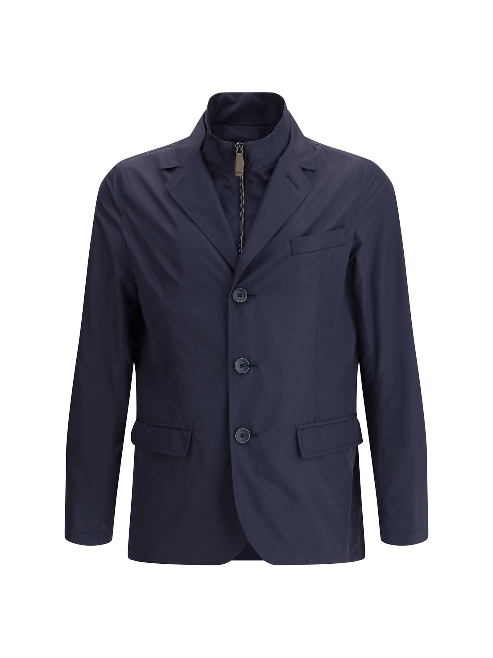 Herno Fabric Jacket With Chest And Front Pockets
