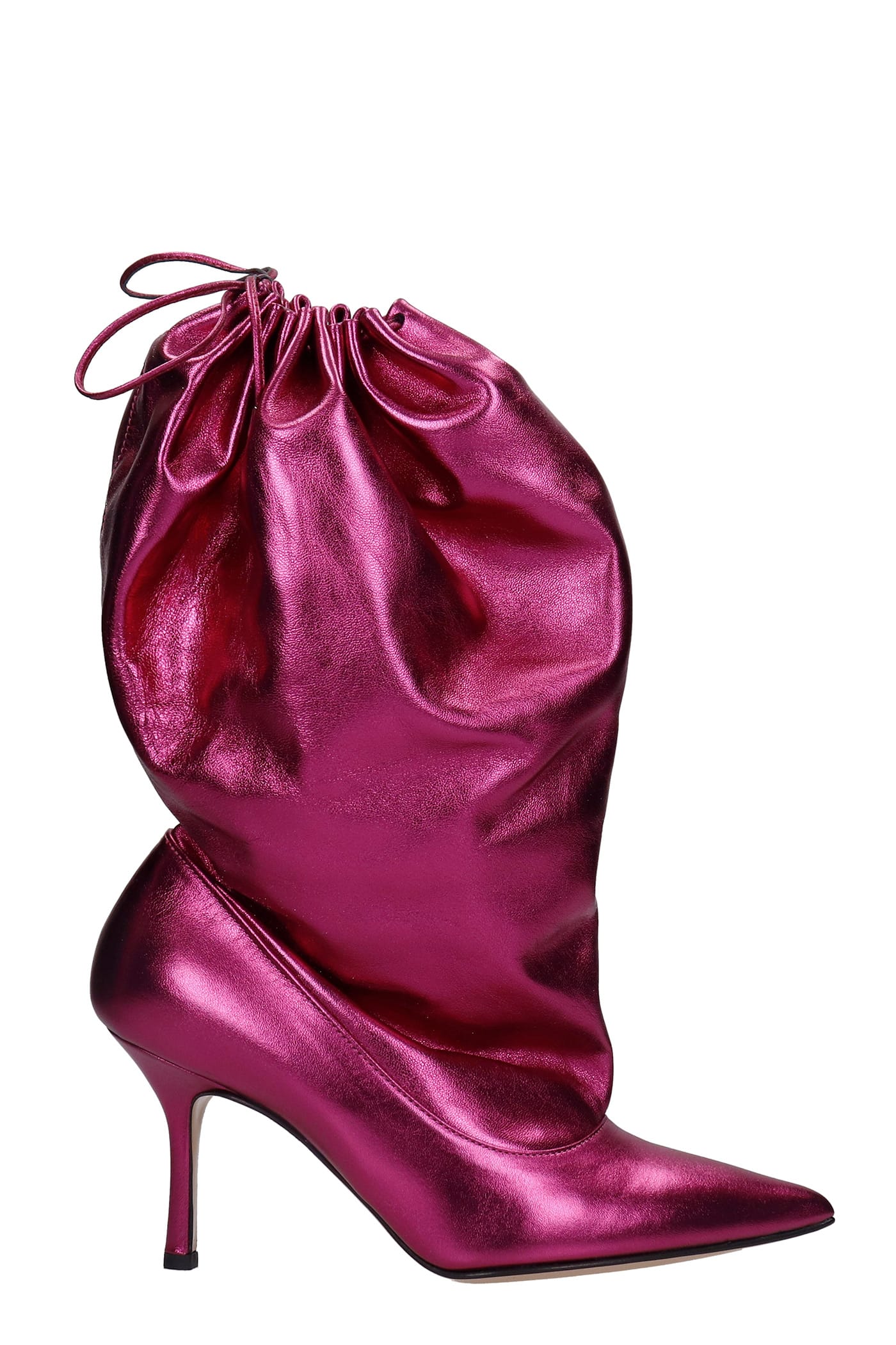 Marc Ellis Gillaball High Heels Ankle Boots In Bordeaux Leather