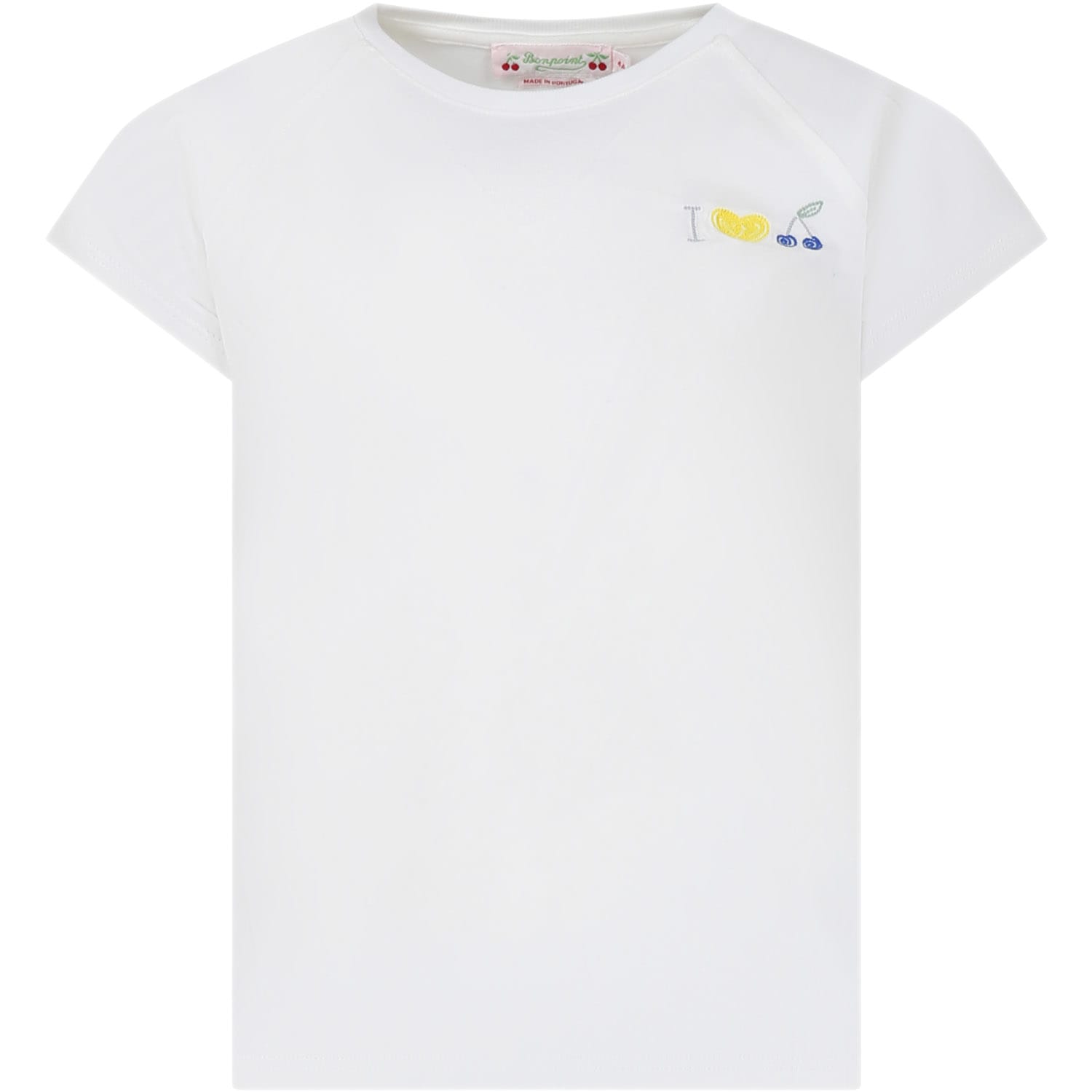 Bonpoint Kids' White T-shirt For Girl With Embroidery