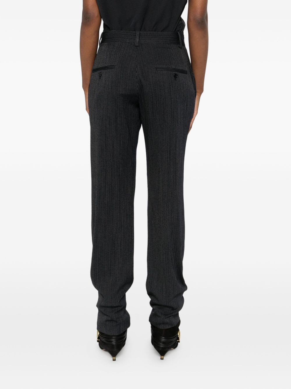 Isabel Marant Pinstriped Trousers With Pleat In Black