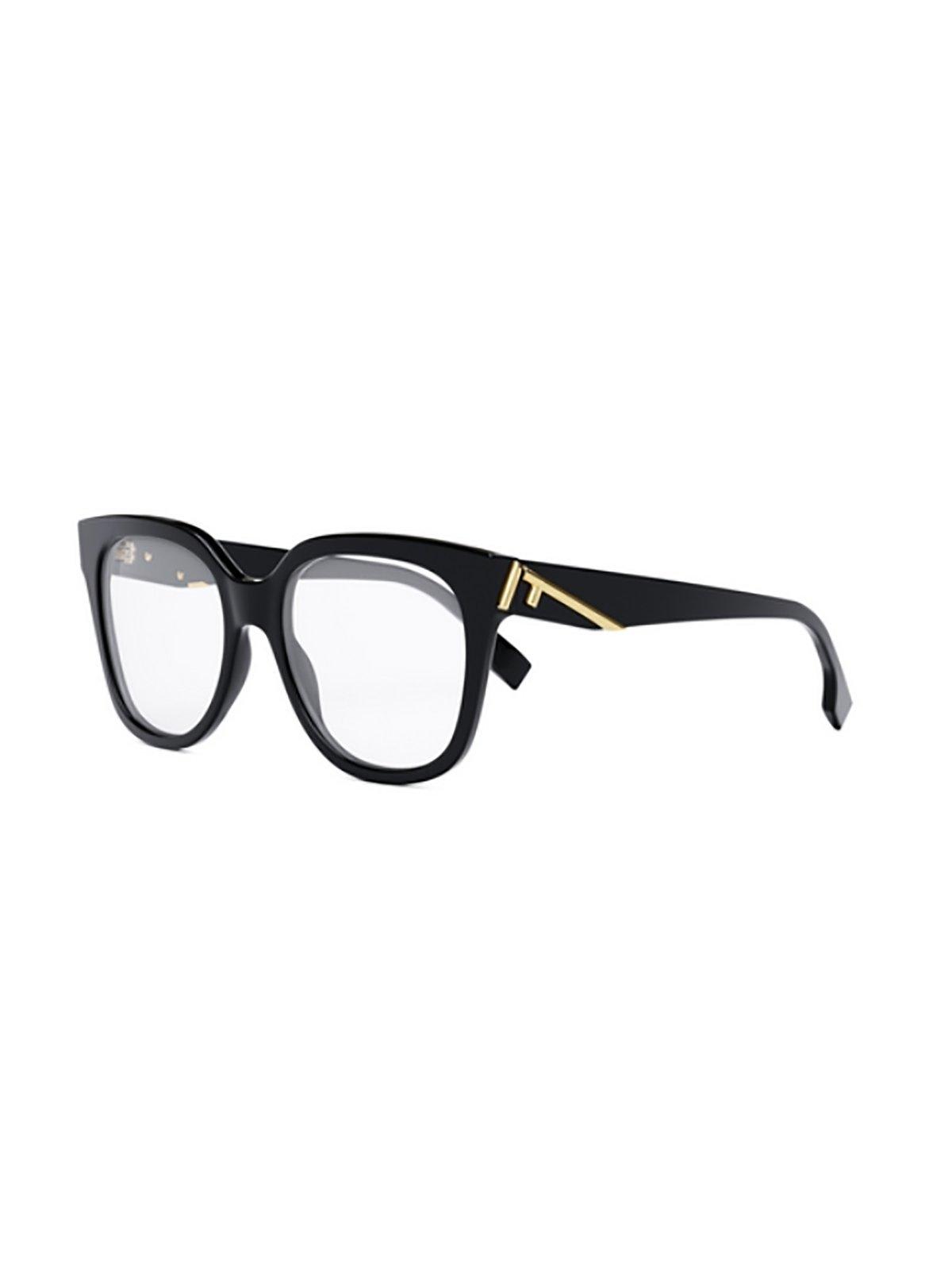 Shop Fendi Square Frame Glasses Glasses In 001 Shiny Black