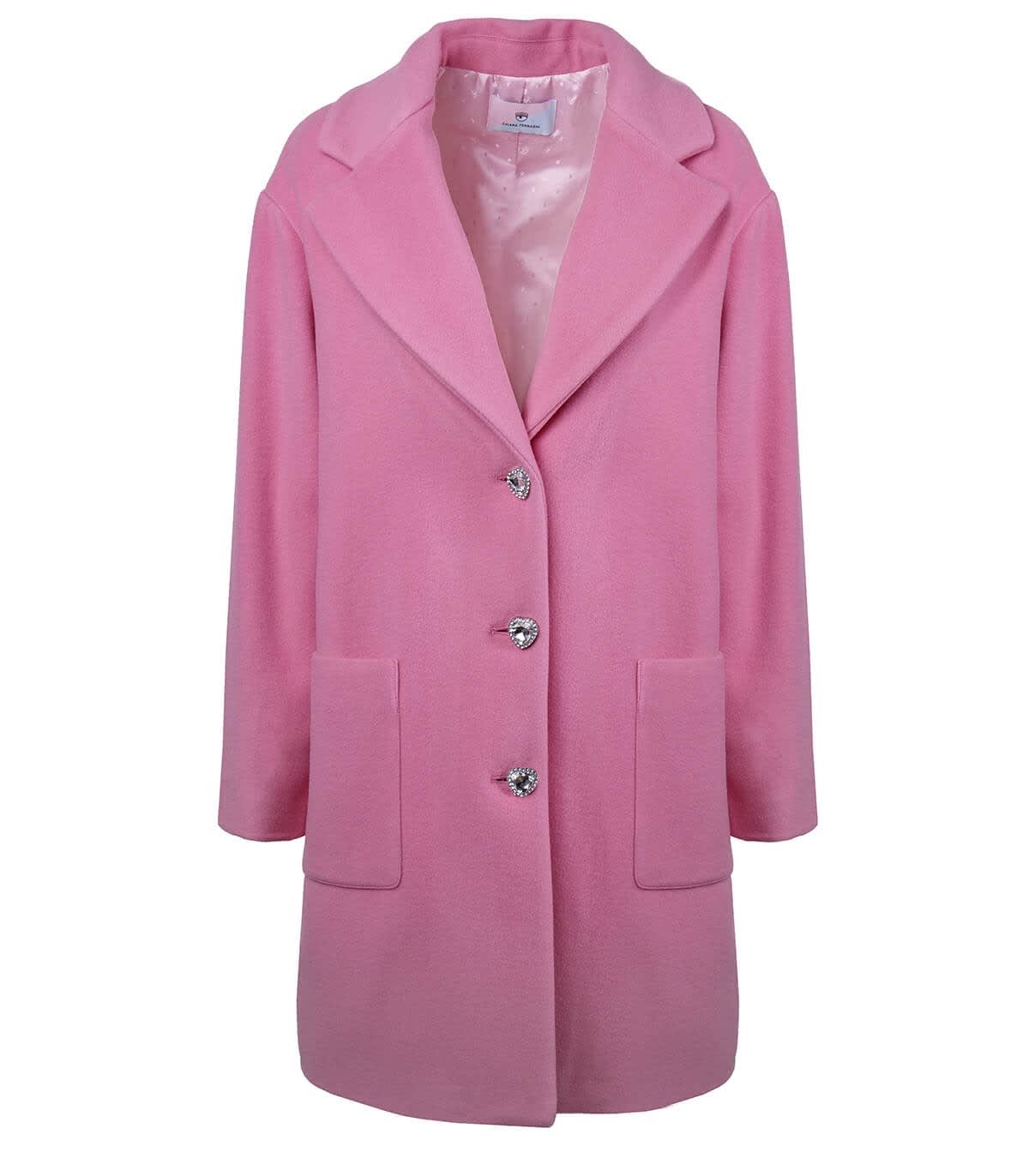 Chiara Ferragni Pink Wool Coat