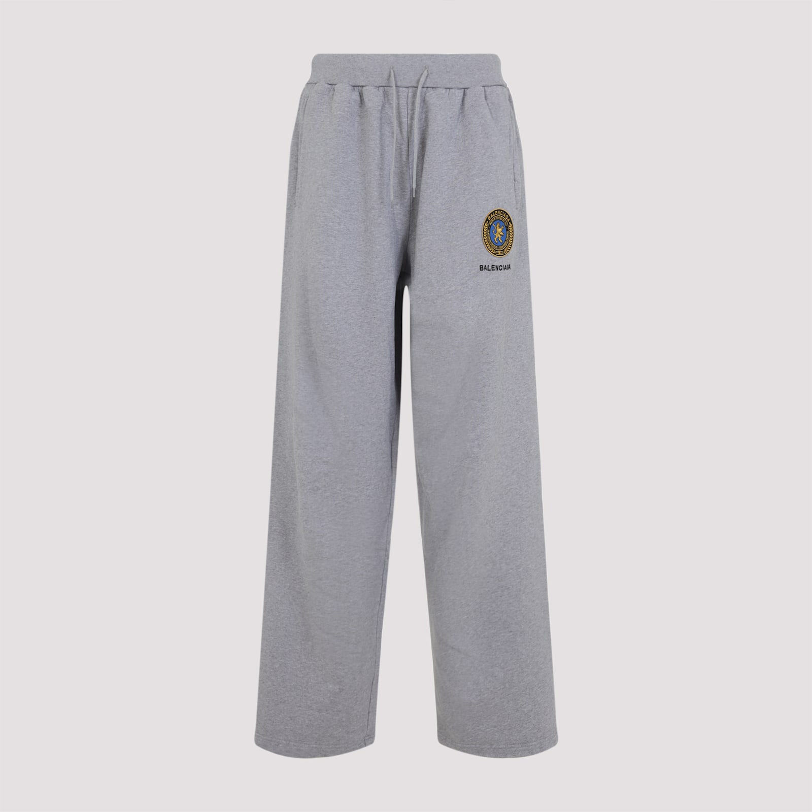 Balenciaga Wide Grey Uniform Merch Trousers In Gray