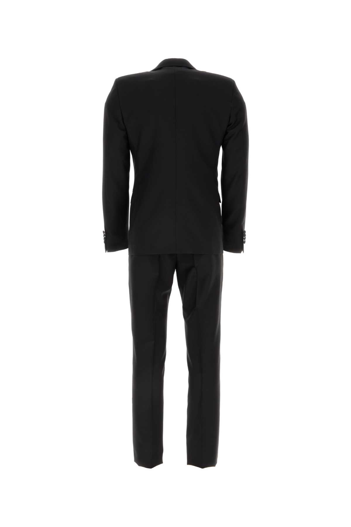 Shop Prada Black Wool Blend Tuxedo In Nero