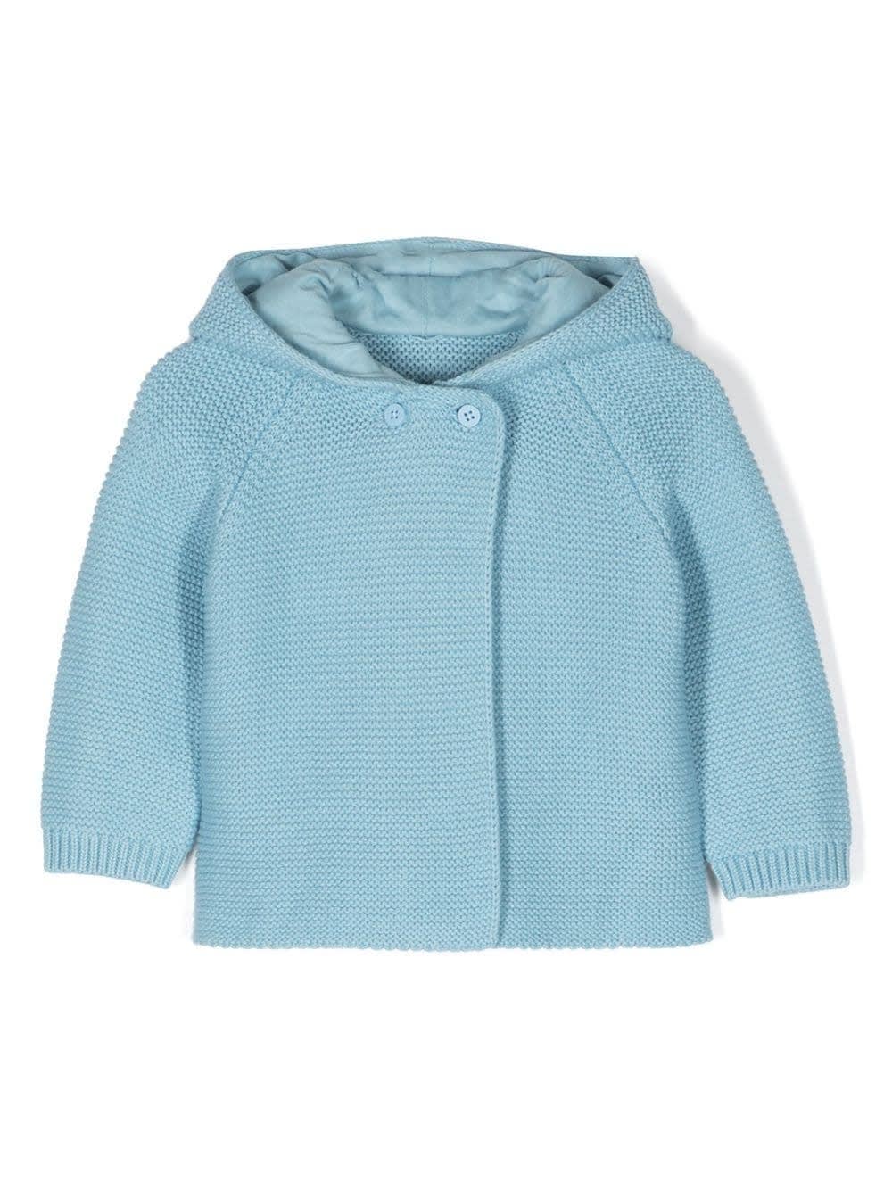 STELLA MCCARTNEY LIGHT BLUE CARDIGAN WITH HOOD AND 3D EARS