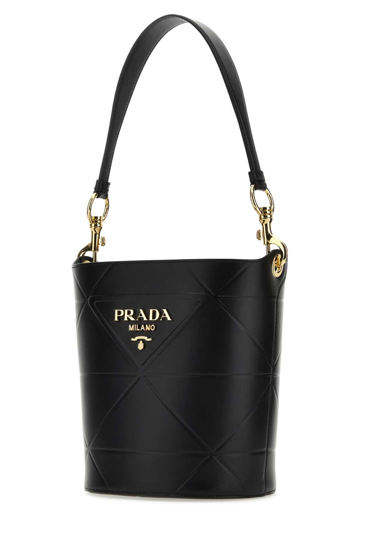 Prada Quilted Bucket Bag Gold-tone Hardware In Black