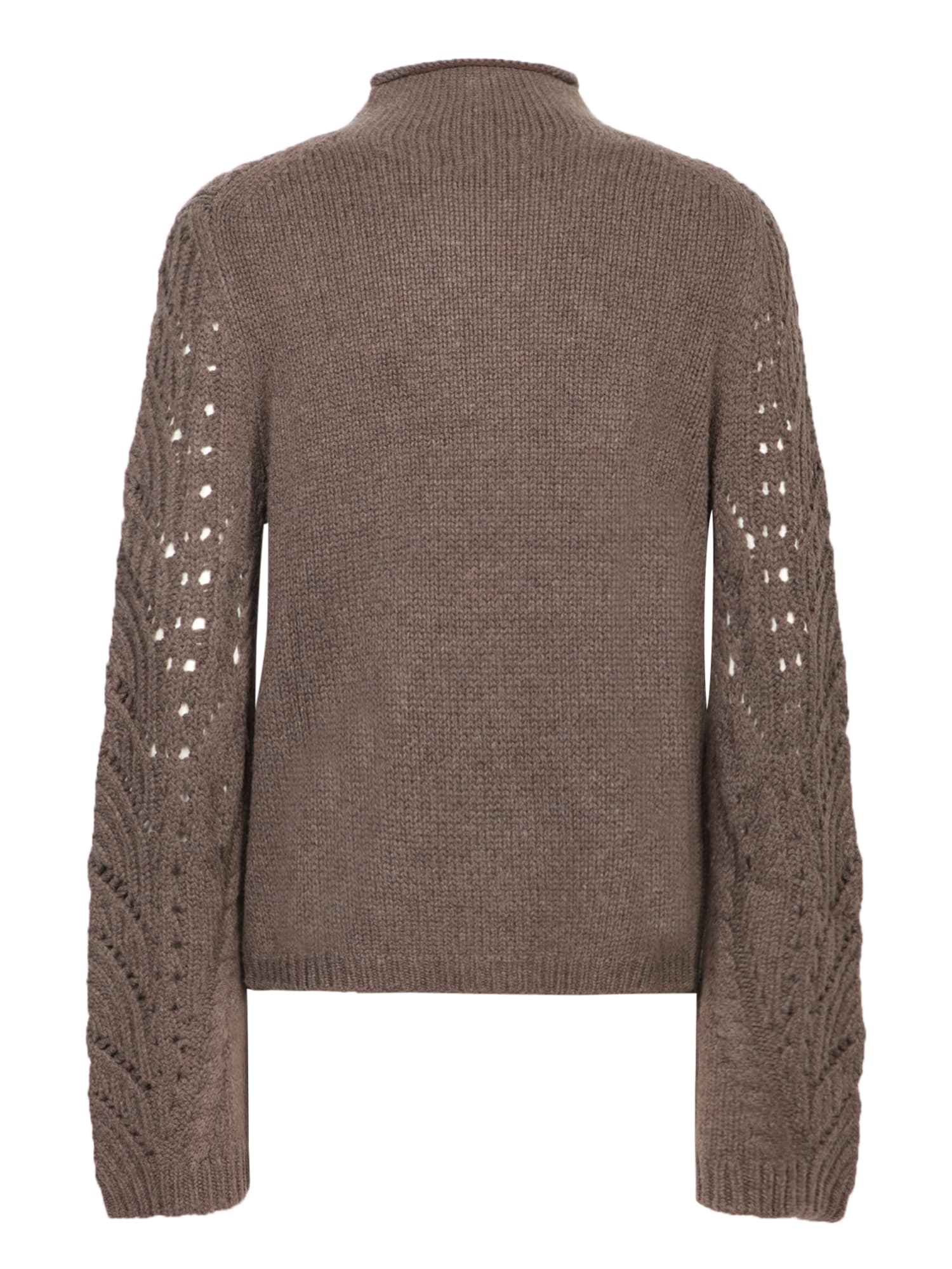LOULOU STUDIO GUSTAVIA LACE TAUPE SWEATER