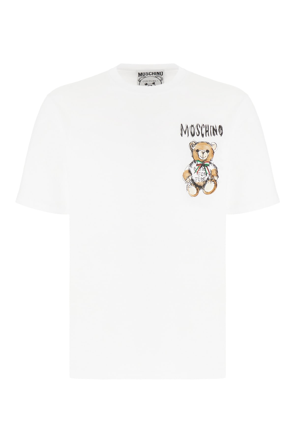 Moschino White Cotton T-shirt In Bianco