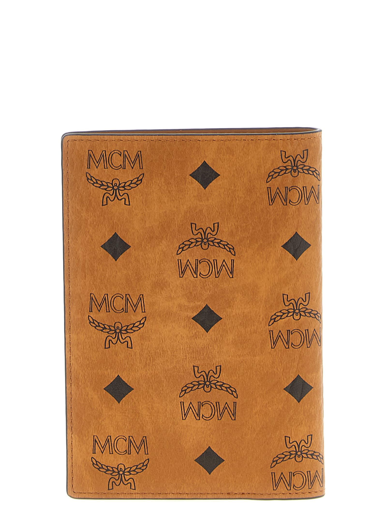 Mcm Ottomar Passport Holder In Visetos In Brown