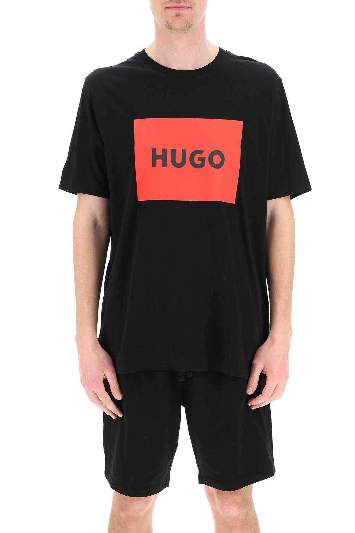 Shop Hugo Boss Dulive T-shirt With Logo Box In Black 001 (black)