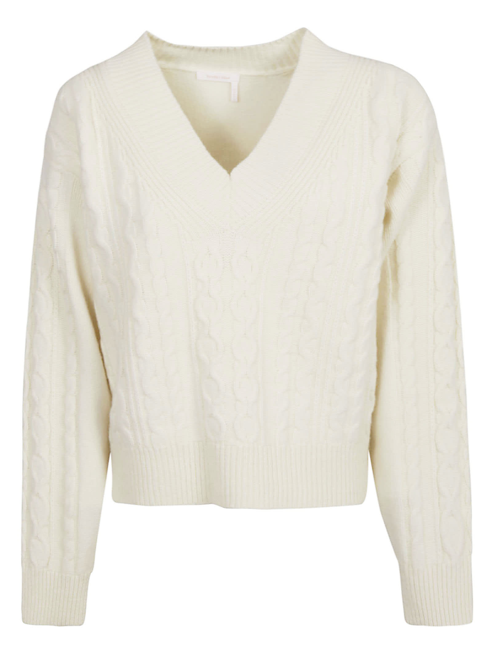 See by Chloé Patterned V-neck Ribbed Sweater