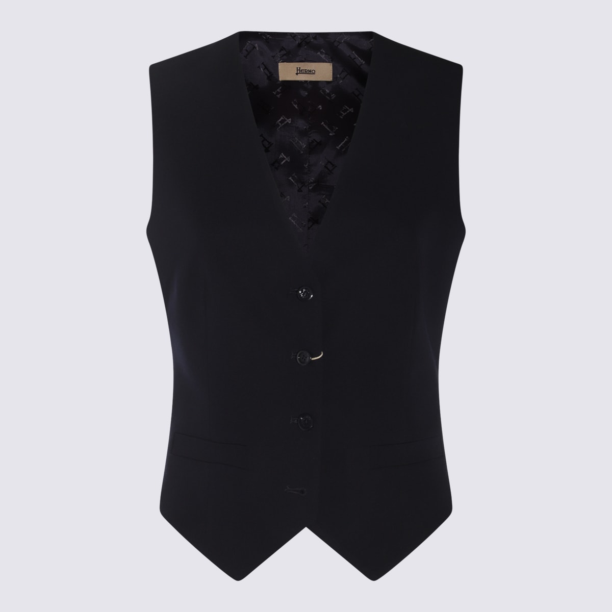 Herno Adjustable Strap V-neck Top In Black