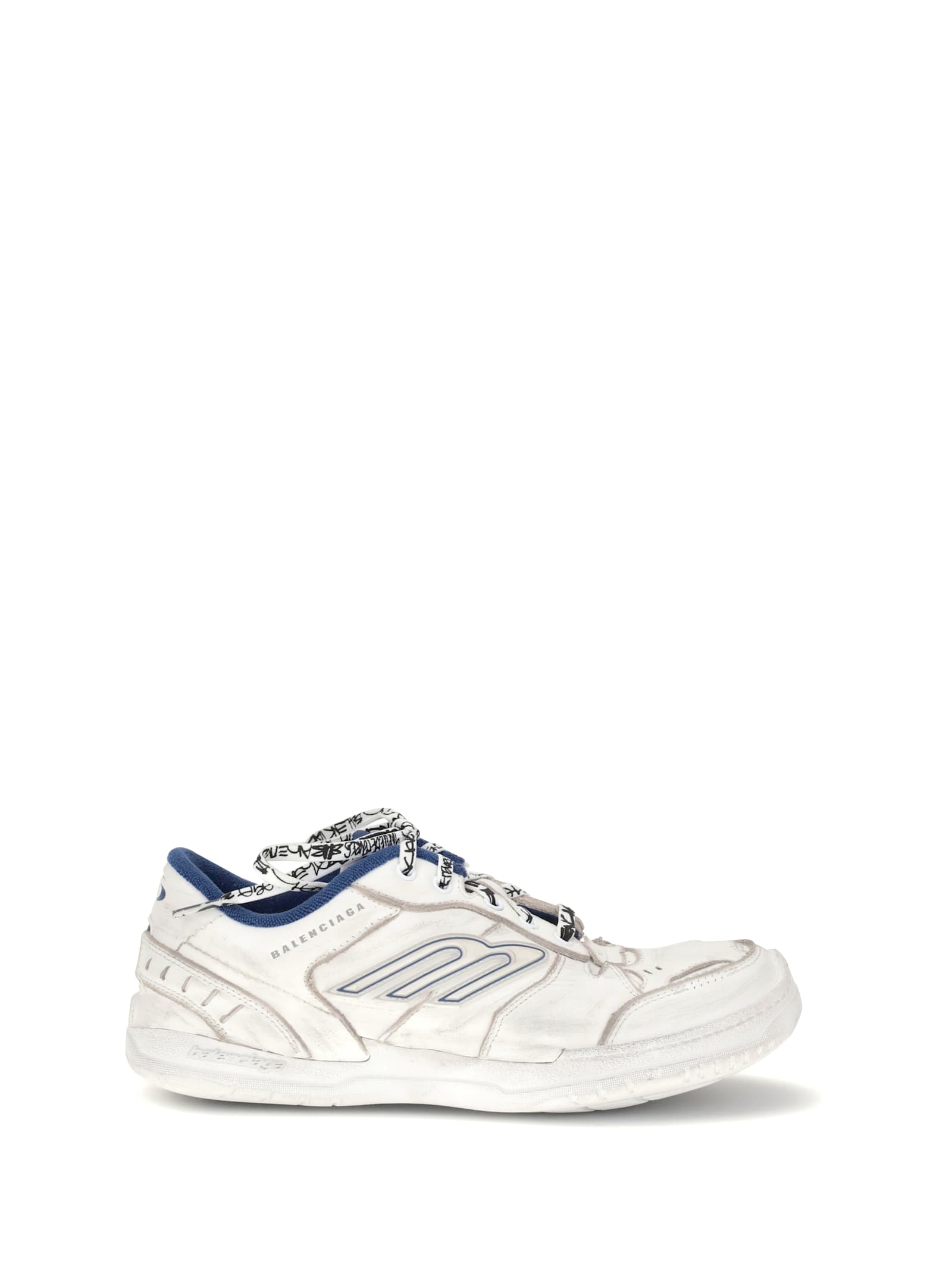 Balenciaga Coastal Inspired Sneakers Featuring Textured Sole In White