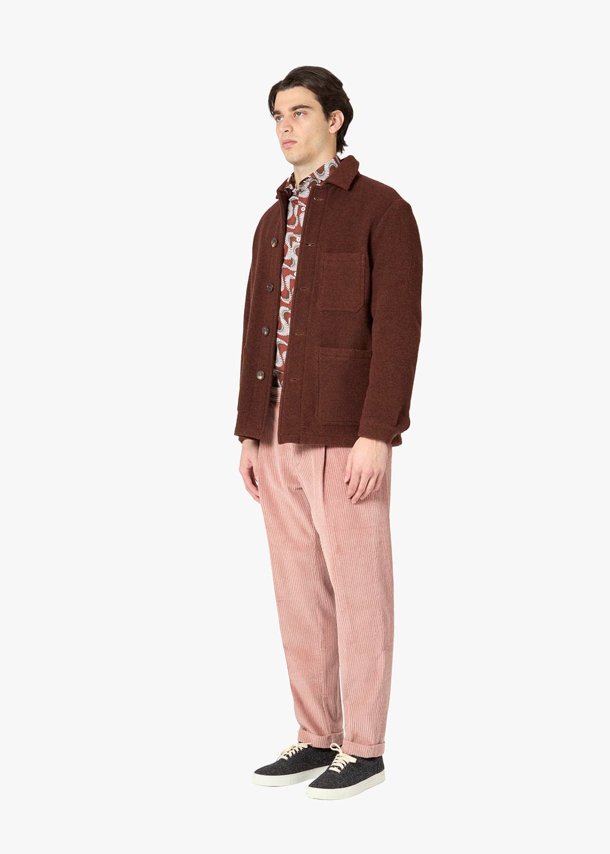 Doppiaa Aasti Wool Work Jacket In Brown