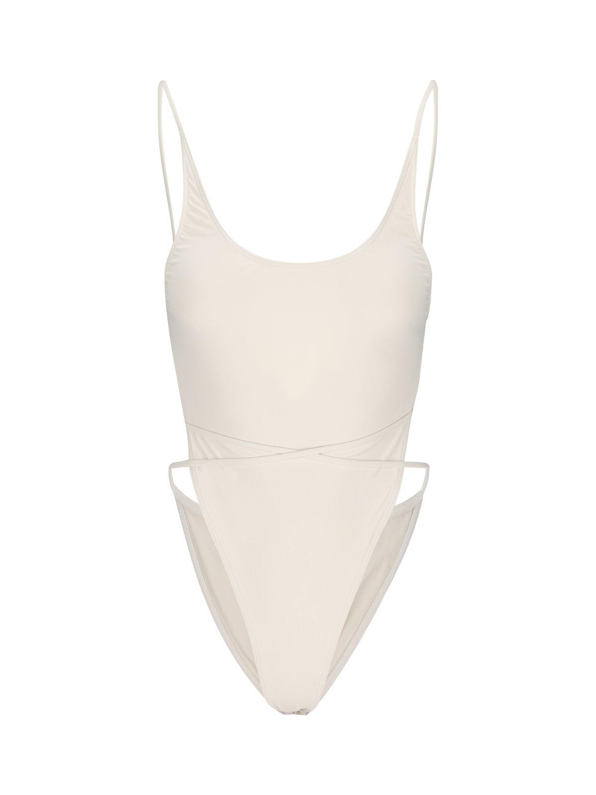 Drawstring Backless Swimsuit