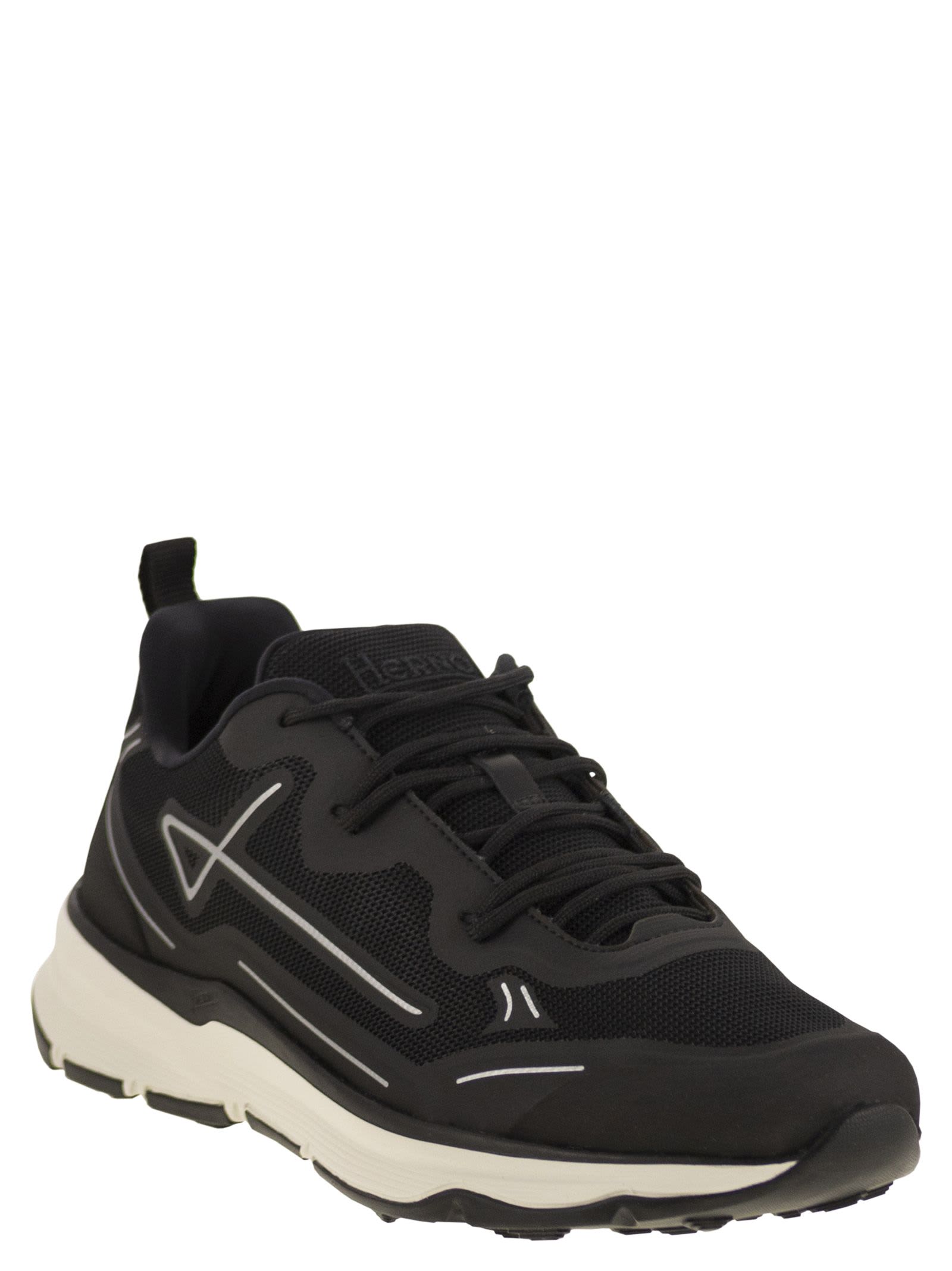 Herno Nylon Trainers With Rubberised Details In Black