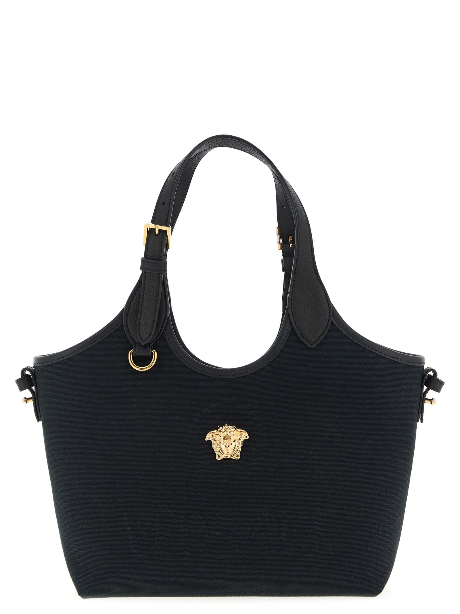Versace La Medusa Mini Shopping Bag In Black