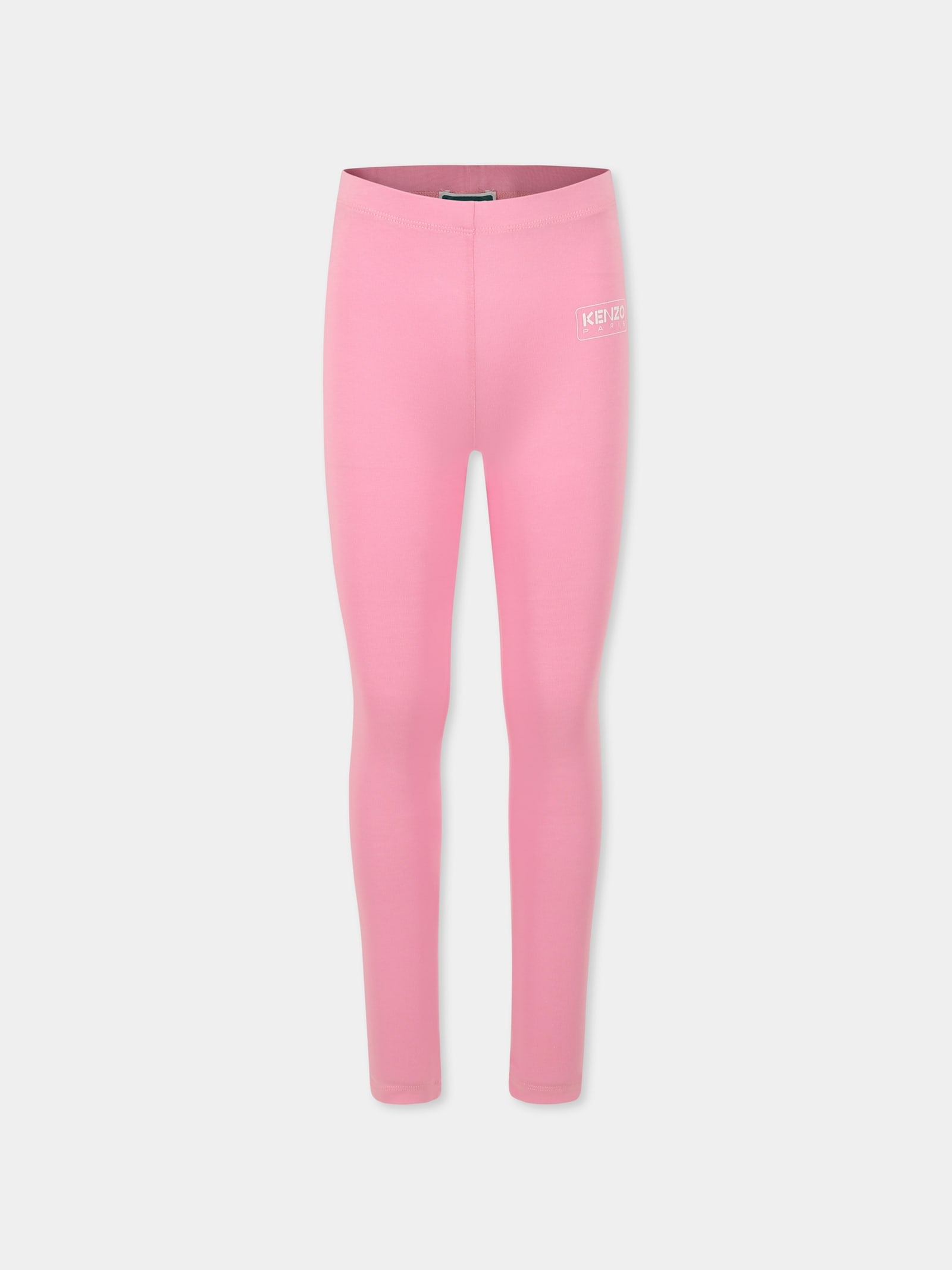 KENZO PINK LEGGINGS FOR GIRL WITH LOGO