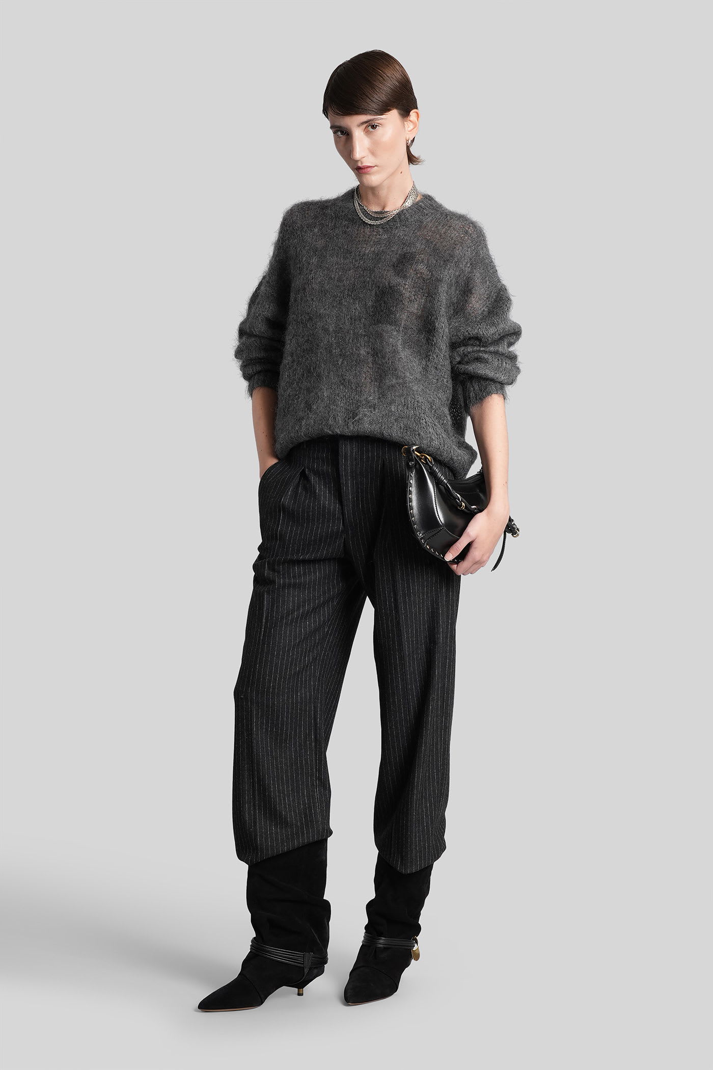 Isabel Marant Mirella Knitwear In Grey Wool In Gray
