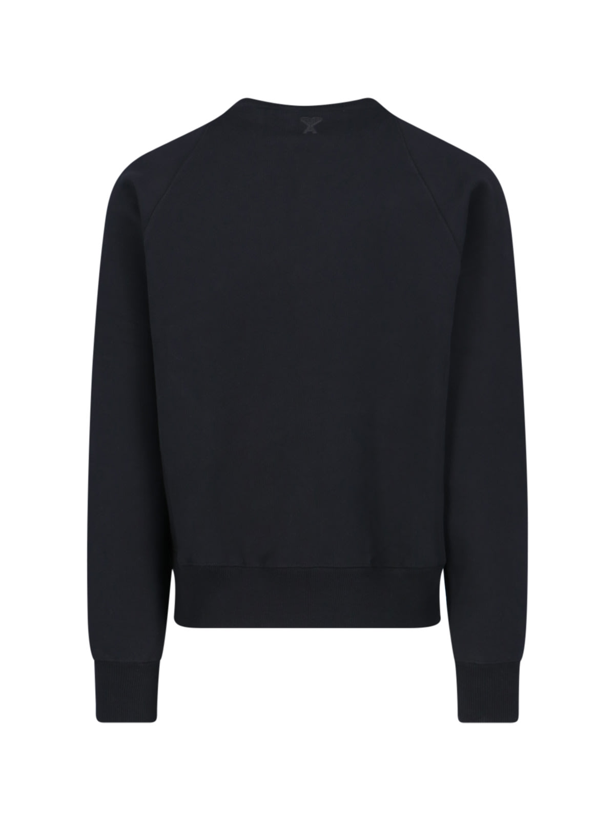 Ami Alexandre Mattiussi Black Crewneck Sweatshirt With Logo Lettering Detail On The Front And Adc Logo Embroidery On The Rea